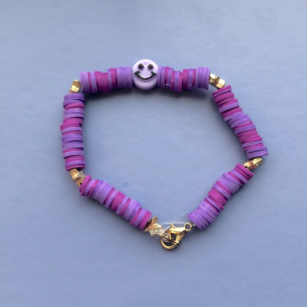 Purple Preppy Clay Bead Bracelet💜⚡️
